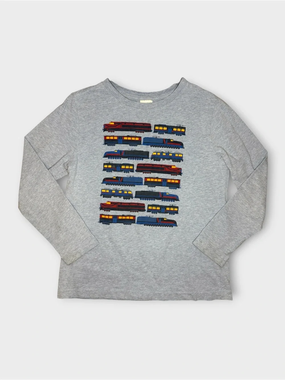 Hanna Andersson Train Graphic Blue Long Sleeve Shirt - Picture 1 of 6